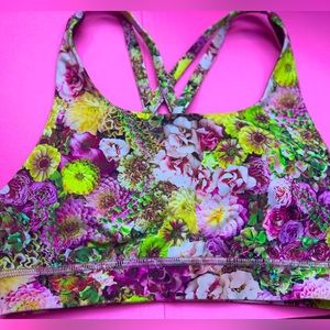 Lululemon energy bra floral multicolor 4 6